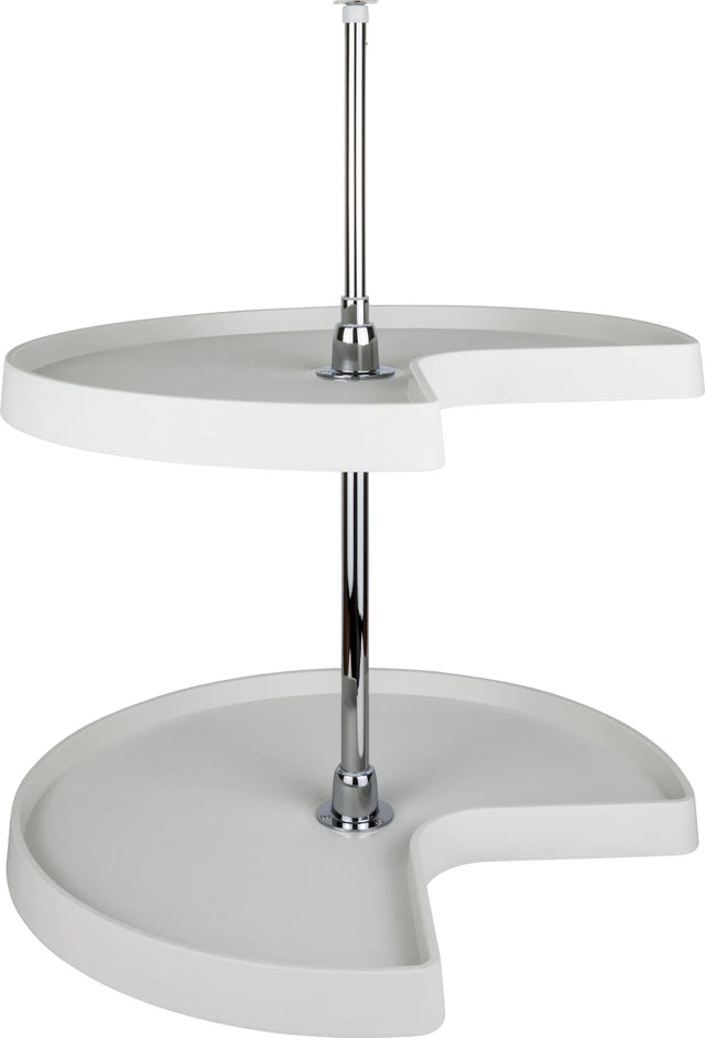 LazySusans 32'' Kidney Two-Shelf Plastic Lazy Susan Set with Chrome Hubs PLSMK32