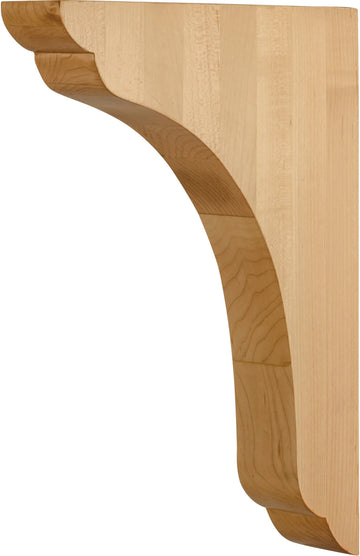 1-3/4'' W x 9'' D x 12'' H Hard Maple Scalloped End Corbel COR46-3-HMP