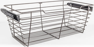 Pullout Closet Baskets Dark Bronze Closet Pullout Basket with Slides 16''D x 29''W x 11''H POB1-162911ORB