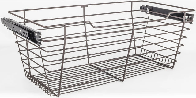 Pullout Closet Baskets Dark Bronze Closet Pullout Basket with Slides 16''D x 29''W x 11''H POB1-162911ORB