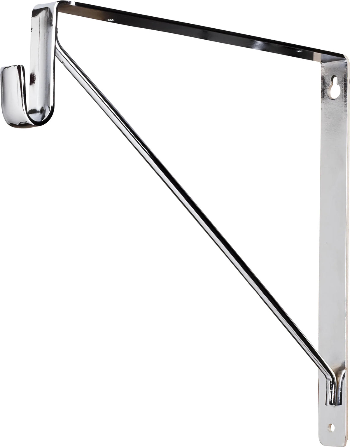 Closet Rod Brackets Chrome Shelf Bracket with Rod Support for Oval Closet Rods 1530CH