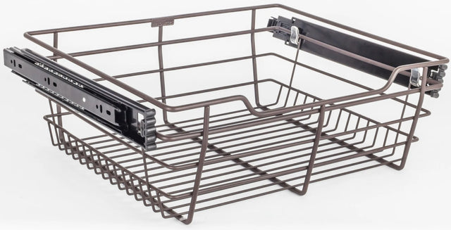 Pullout Closet Baskets Dark Bronze Closet Pullout Basket with Slides 16''D x 17''W x 6''H POB1-16176ORB