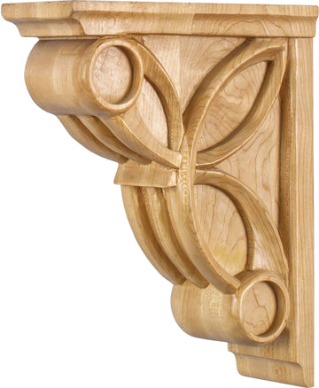 3'' W x 8'' D x 10'' H Rubberwood Celtic Weave Art Deco Corbel COR6-2RW
