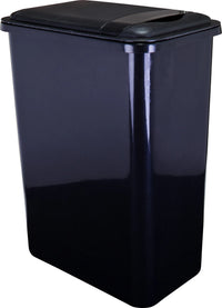 Waste Solution - Cans and Lids Box of 4 Black 35 Quart Plastic Waste Containers CAN-35-4