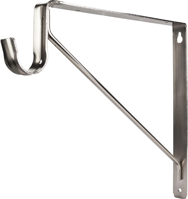 Closet Rod Brackets Satin Nickel Shelf Bracket with Rod Support for 1-5/16'' Round Closet Rods 1516SN