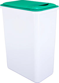 Waste Solution - Cans and Lids Box of 4 White 35 Quart Plastic Waste Containers CAN-35W-4