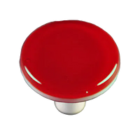 Red Round Knob Aluminum Base Finish