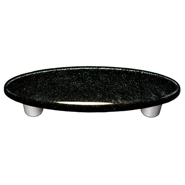 Dark Metallic Blue Oval Pull