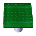 Bubbles Dark Forest Green Square Knob