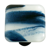 Swirl Collection Metallic Blue Clear Knob