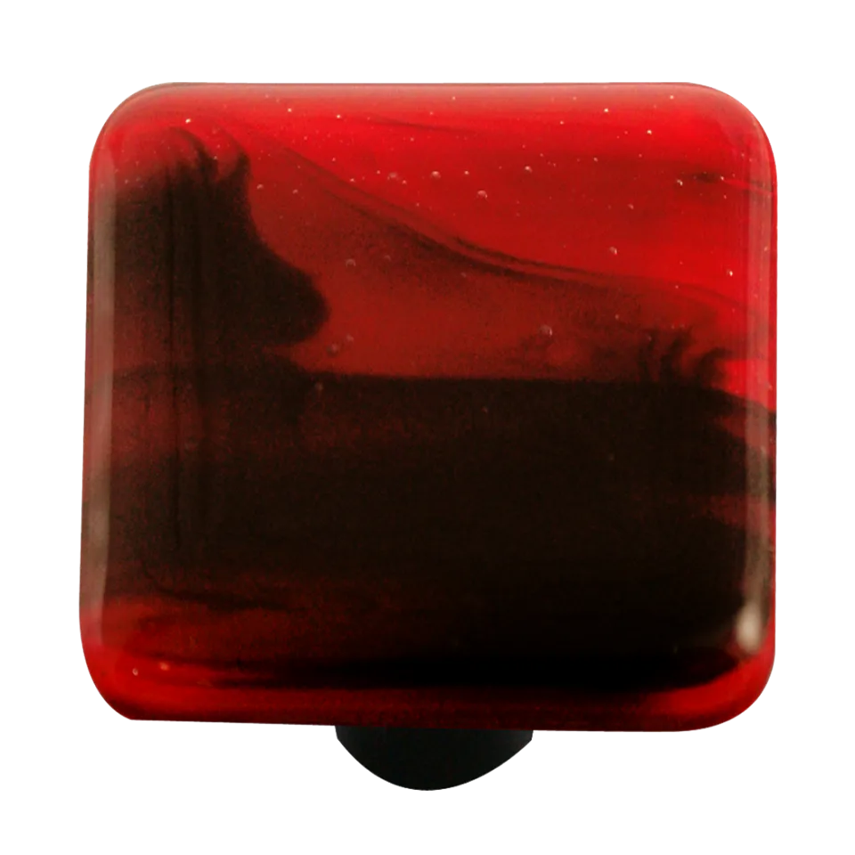 Swirl Collection Brick Red and Black Knob