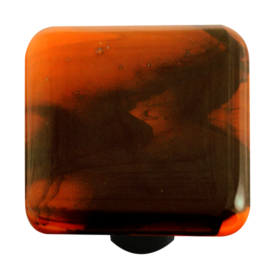Swirl Collection Opal Orange and Black Knob