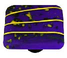 Yellow Mard Gras, Cobalt Blue, Knob