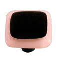 Border Collection Black Knob with Petal Pink Border