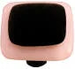 Border Collection Black Knob with Petal Pink Border