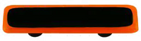 Opal Orange Border Black Pull. Alum Post