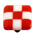 Li'l Squares Brick Red and White Knob