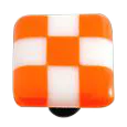 Li'l Squares Opal Orange and White Knob