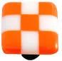 Li'l Squares Opal Orange and White Knob