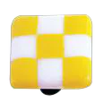 Li'l Squares Sunflower Yellow and White Knob