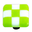 Li'l Squares Spring Green and White Knob