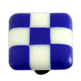 Li'l Squares Cobalt Blue and White Knob