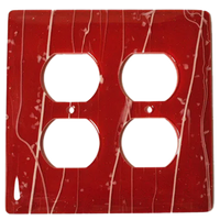 White MG, Red 2 Gang Switchplate