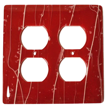 White MG, Red 2 Gang Switchplate