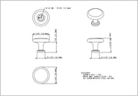 Weser 1-3/8'' diam Mushroom Knob 410BNBDL