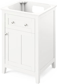 Chatham 24'' White Vanity, Boulder Cultured Marble Vanity Top, undermount rectangle bowl VKITCHA24WHBOR
