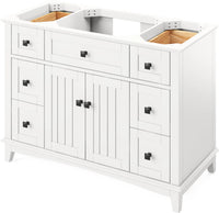 Savino 48'' White Vanity, Black Granite Vanity Top, undermount rectangle bowl VKITSAV48WHBGR