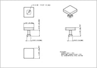 Nash 1-3/8'' diam Square Knob 229MB