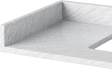 Vanity Top Collection White Carrara Marble Sidesplash SSPLASH21WC