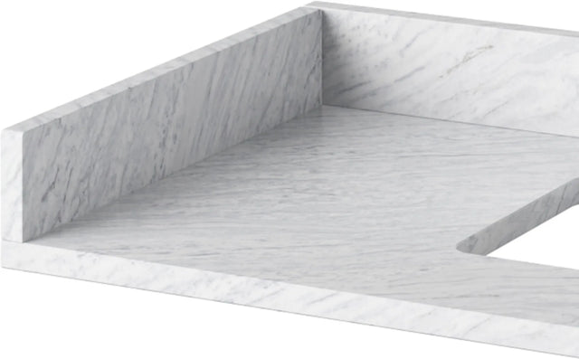 Vanity Top Collection White Carrara Marble Sidesplash SSPLASH21WC