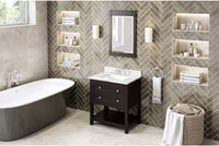 Astoria 30'' Espresso Vanity, Calacatta Vienna Quartz Vanity Top, undermount rectangle bowl VKITAST30ESCQR