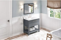 Wavecrest 36'' Grey Vanity, Calacatta Vienna Quartz Vanity Top, undermount rectangle bowl VKITWAV36GRCQR