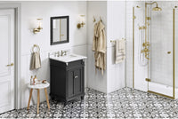 Douglas 24'' Black Vanity, White Carrara Marble Vanity Top, undermount rectangle bowl VKITDOU24BKWCR