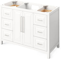 Cade 48'' White Vanity, Steel Grey Cultured Marble Vanity Top, undermount rectangle bowl VKITCAD48WHSGR