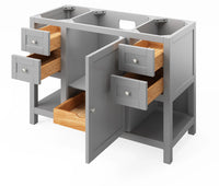 Astoria 48'' Grey Vanity, Boulder Cultured Marble Vanity Top, undermount rectangle bowl VKITAST48GRBOR