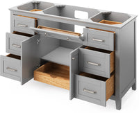Chatham 60'' Grey Vanity, Black Granite Vanity Top, undermount rectangle bowl VKITCHA60SGRBGR
