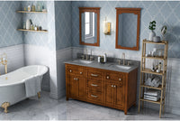 Chatham 60'' Vanity, double bowl, two undermount rectangle bowls