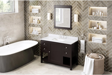 Astoria 48'' Espresso Vanity, White Carrara Marble Vanity Top, undermount rectangle bowl VKITAST48ESWCR