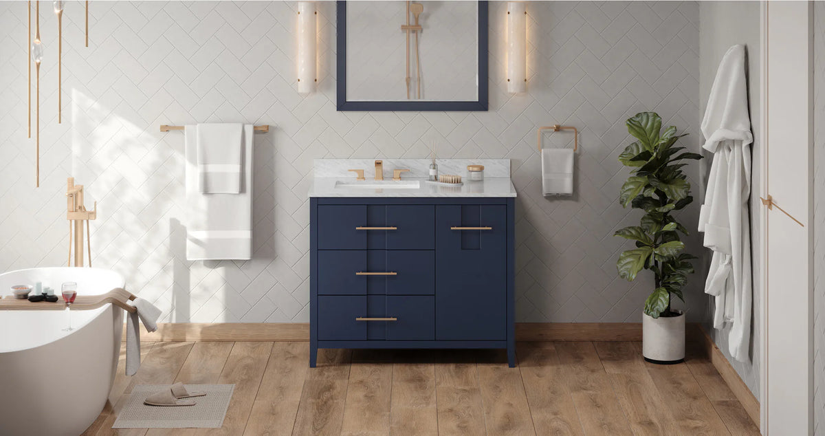 Katara 42'' Hale Blue Vanity, left offset VN2KAT-42-BL-NT