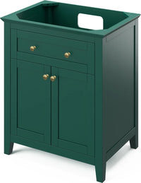 Chatham 30'' Forest Green Vanity, Steel Grey Cultured Marble Vanity Top, undermount rectangle bowl VKITCHA30GNSGR