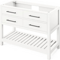 Wavecrest 48'' White Vanity, Black Granite Vanity Top, undermount rectangle bowl VKITWAV48WHBGR
