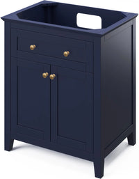 Chatham 30'' Hale Blue Vanity, White Carrara Marble Vanity Top, undermount rectangle bowl VKITCHA30BLWCR