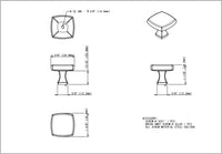 Griffin 1-3/8'' Length Square Knob 663SN