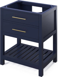 Wavecrest 30'' Hale Blue Vanity, Boulder Cultured Marble Vanity Top, undermount rectangle bowl VKITWAV30BLBOR
