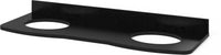 Compton 60'' Walnut Vanity, double bowl, -only Black Granite Vanity Top, two undermount oval bowls VKITCOM60WABGO