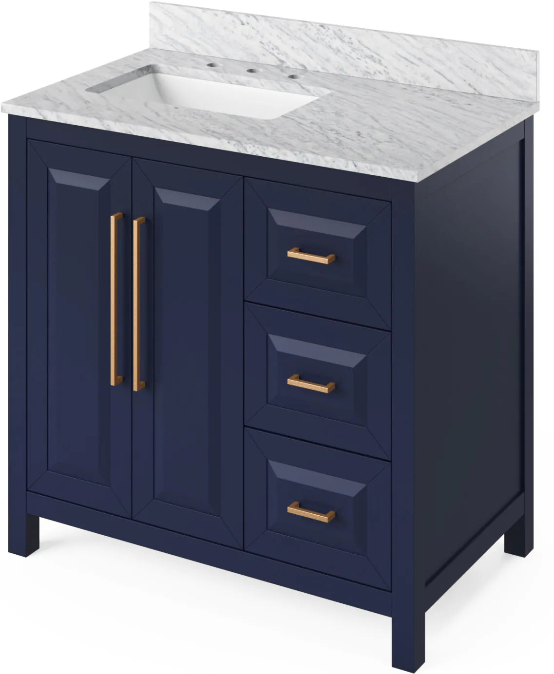 Cade 36'' Hale Blue Vanity, left offset VN2CAD-36-BL-NT
